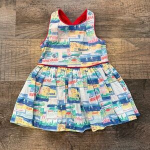 Oshkosh B’Gosh Baby Girl Minnesota Summer Post Card Criss Cross Dress 12 Months